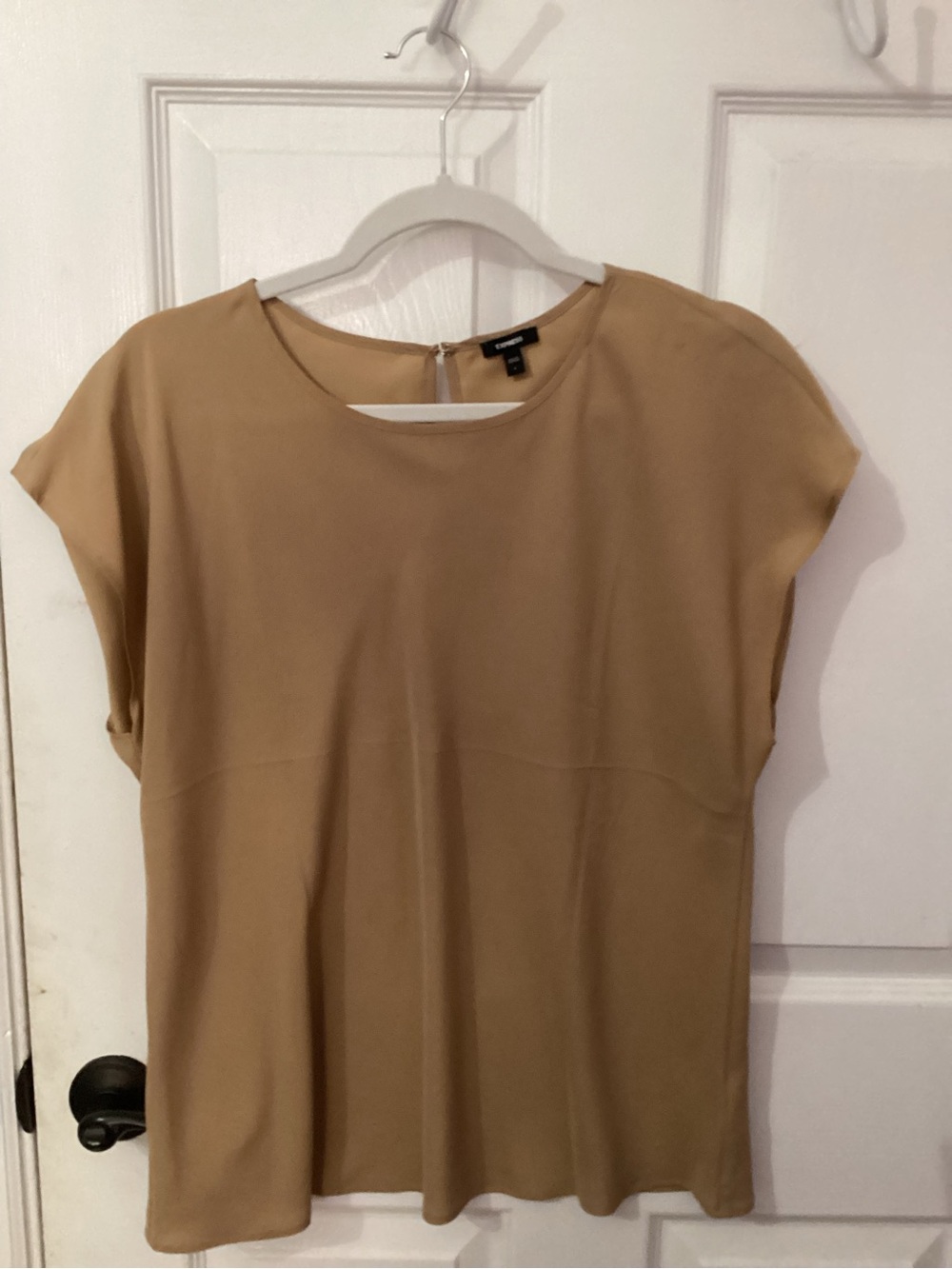 Express Tan Short Sleeve Blouse
